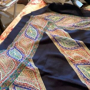 Blue scarf with green